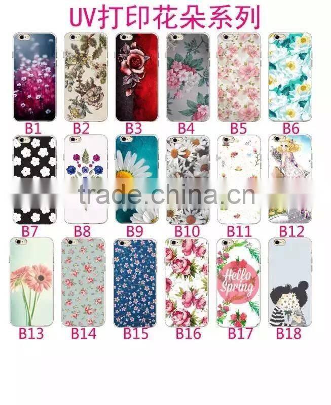 high quality UV print Flower soft silicon tpu Case for Apple Iphone 6 6s plus