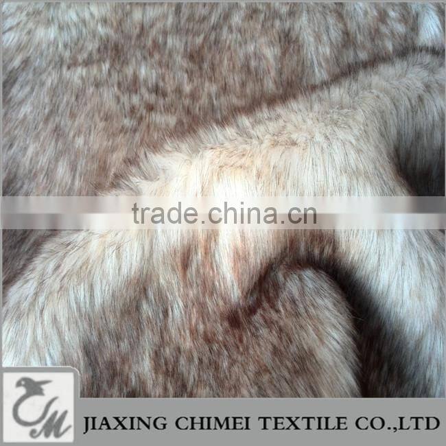 black and khaki mixed color faux fur used for shose lining
