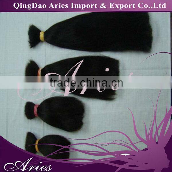 100% brazilian hair bulk silk straight, natural color, top quality