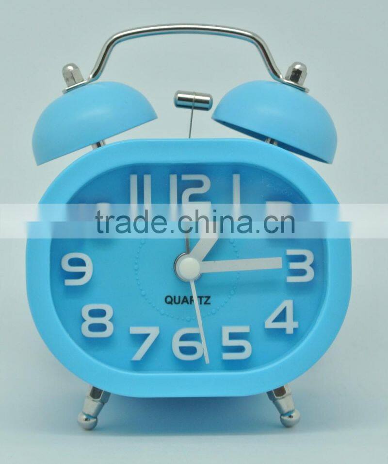 3D number scale 3.5" metal twin bell alarm clock