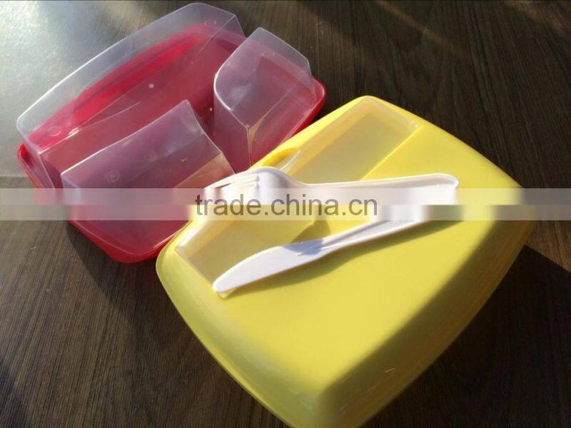2015 made in china colorful plastic divider lunch box