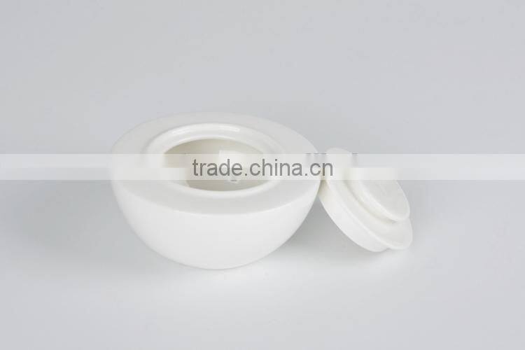 round white plain ceramic sugar pot