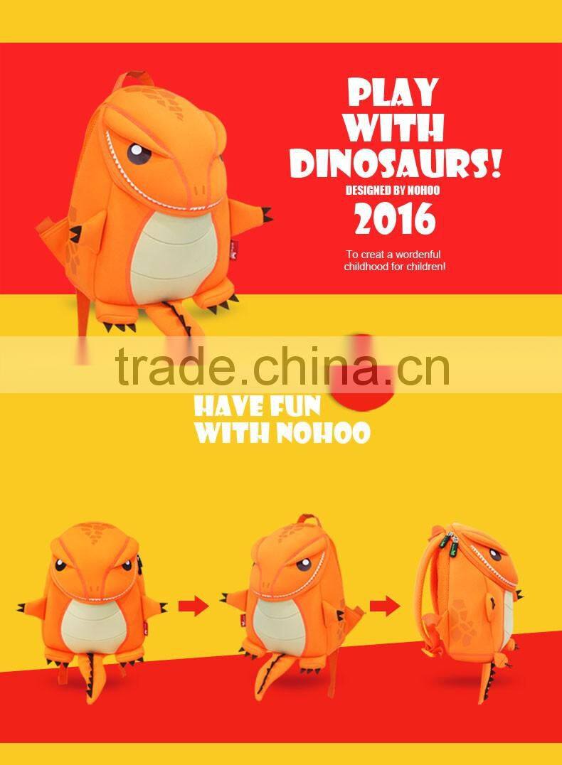 Cool dinosaur design waterproof kids gifts 3D neoprene pupil funny camping school bag backpack