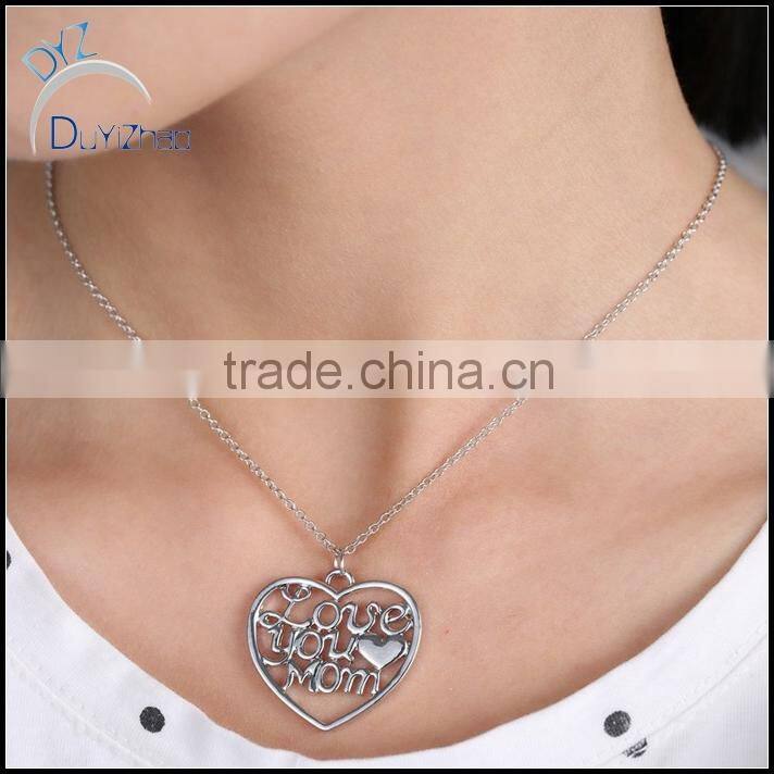 Hot sell cheap heart pendant with mom holiday gift
