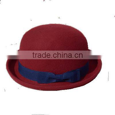 Australia Wool Felt Hat Bowler Hat with Bowknot