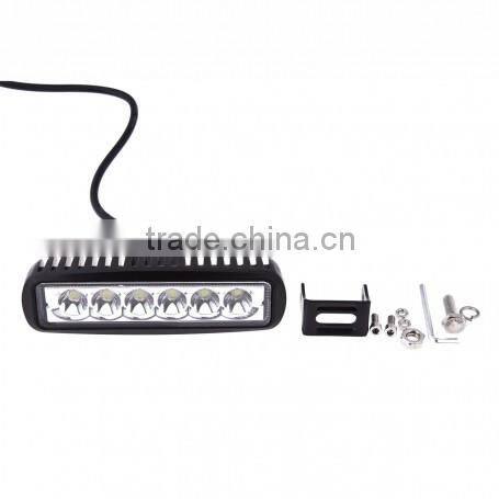 6.3 inch 18W LED Work Light 12v 1200LM 6-LED White Light Square Spotlight-Black led work lamp