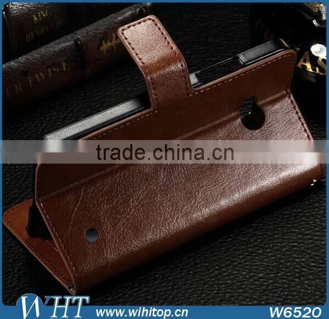 Crazy Horse Skin for Lumia 640 Flip Cover Case with Card Holder, for Nokia Lumia 640 Leather Case