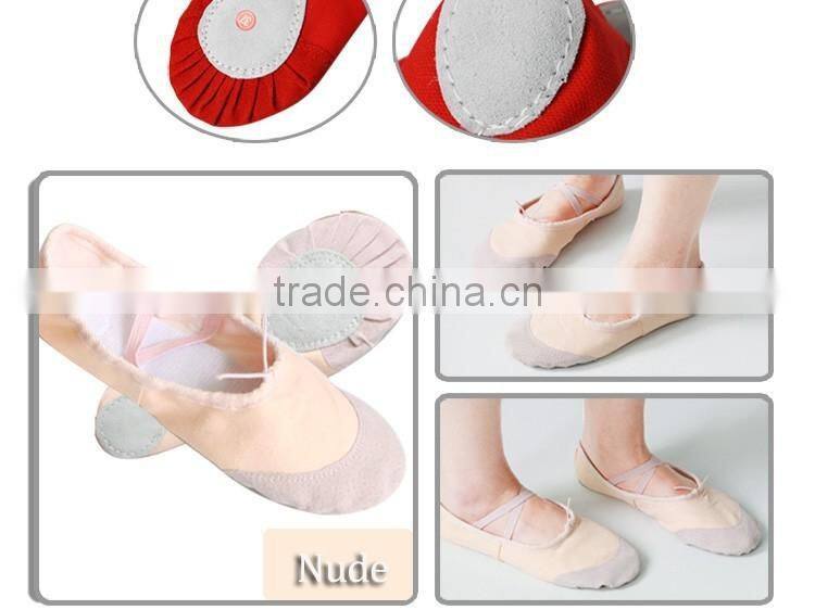 Wholesale 5 Colors Belly Dance Shoes Training Children Ballet foldable Soft Sole Breathable Cotton Ballet Flats Women
