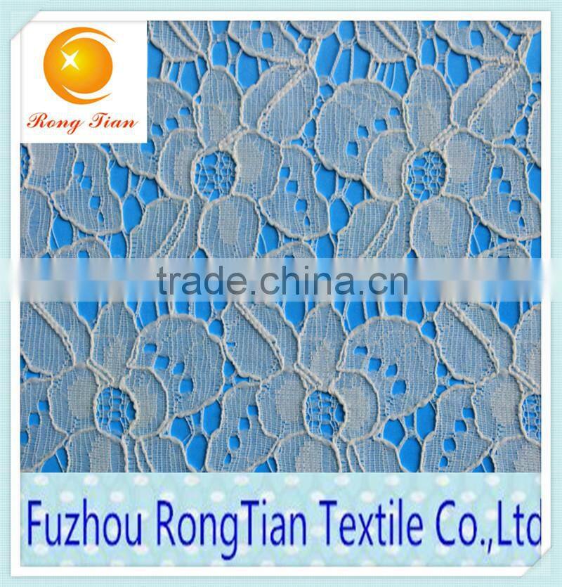High quality white floral embroidery french lace fabric wholesale