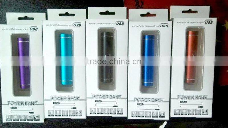 Round shape strong led torch light portable power bank 2000mah mobile custom Fast charge power bank 2600mah with CE FCC ROHS