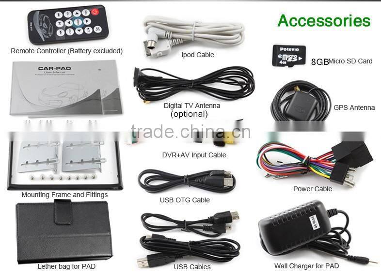 7 Inch Car PAD 2 Din Android 4.0 Digital Panel In Dash CAR PC DV Camera With Patents Universal DM7835