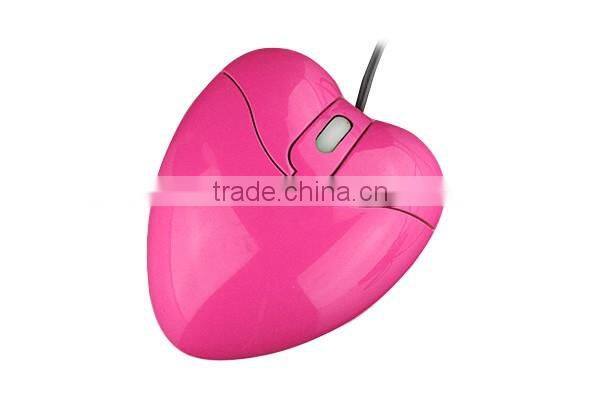 wired optical heart shaped mouse