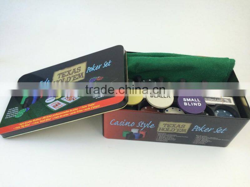 China factory 200pcs poker chips for poker chip set cheap poker chips set in tin case