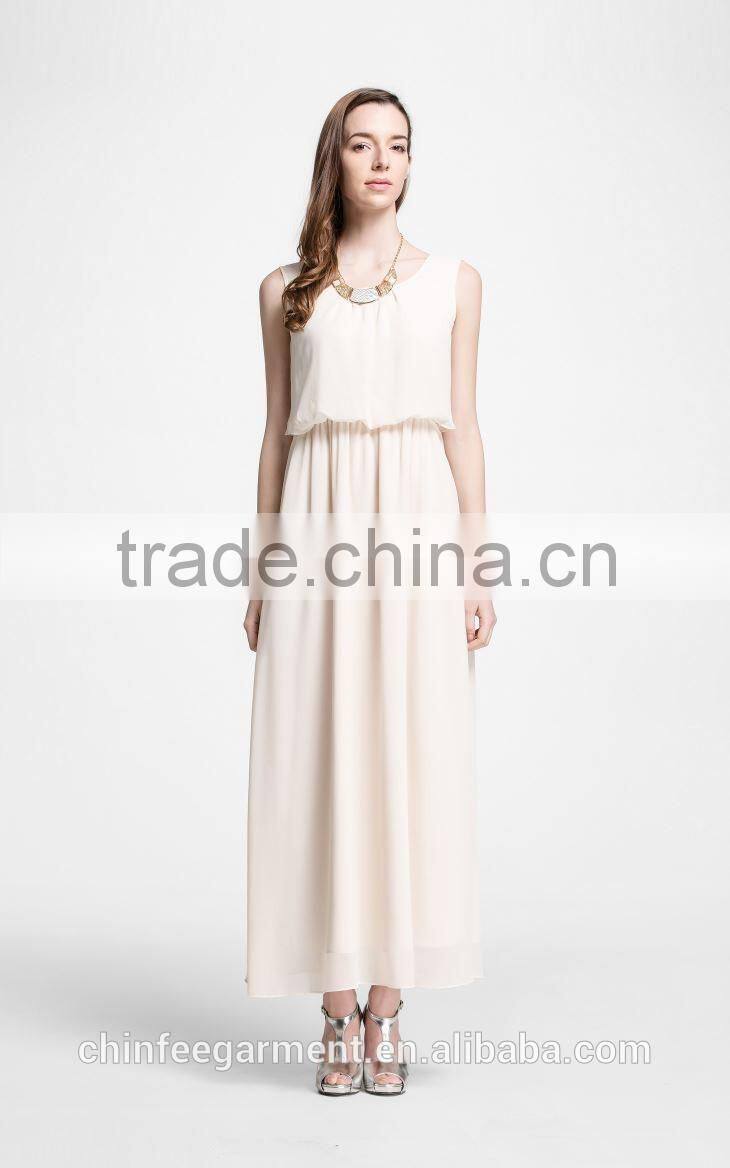 Casual Women Sleeveless Chiffon Maxi Dresses