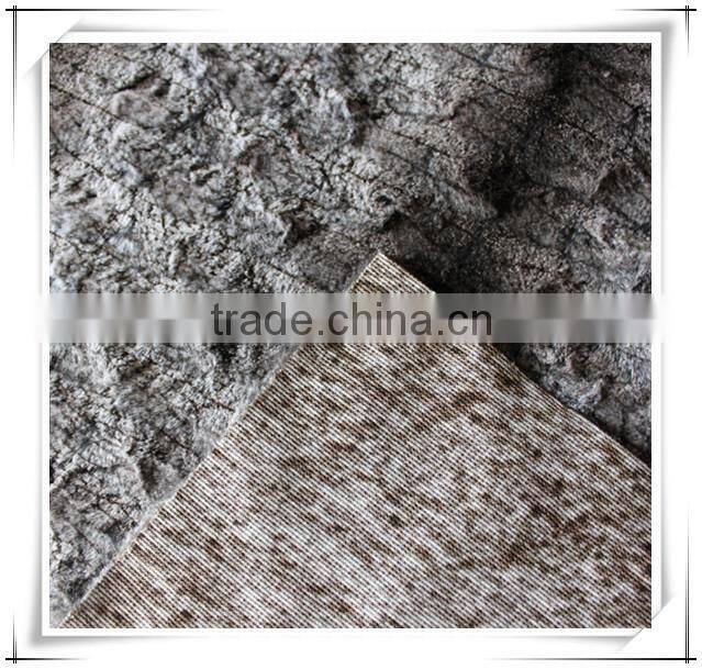 100% polyester french terry fleece fabric fake fur fabric