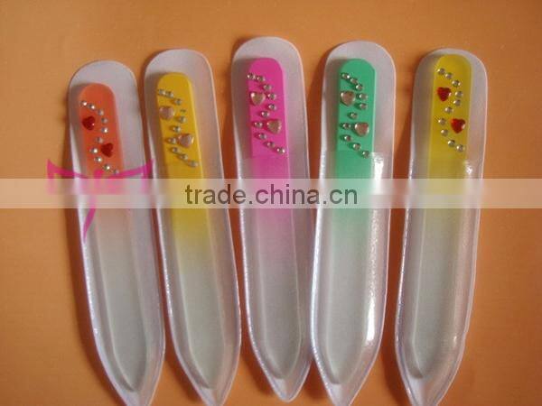 Crystal diamond colorful glass nail file for nail art