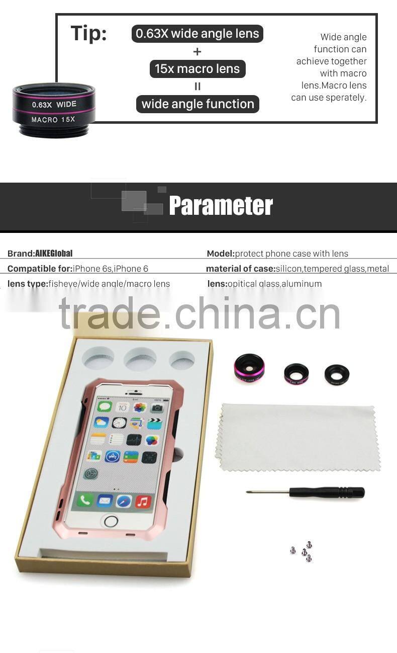 High quality full-body protect phone case with camera lens for iphone 6s