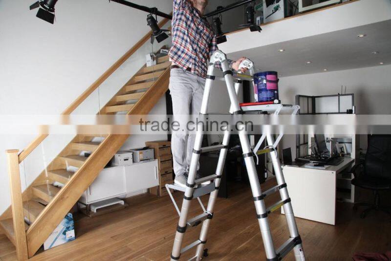 Yongkang new Aluminum multipurpose 5m telescopic ladder with new TUV/SGS GS/EN131