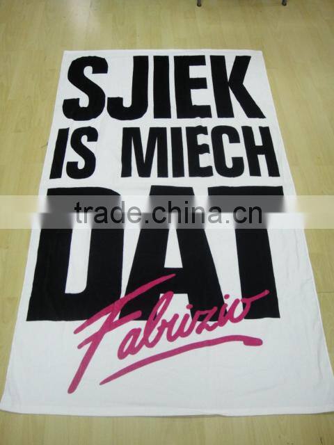 100% cotton black and white printed promotional beach towel