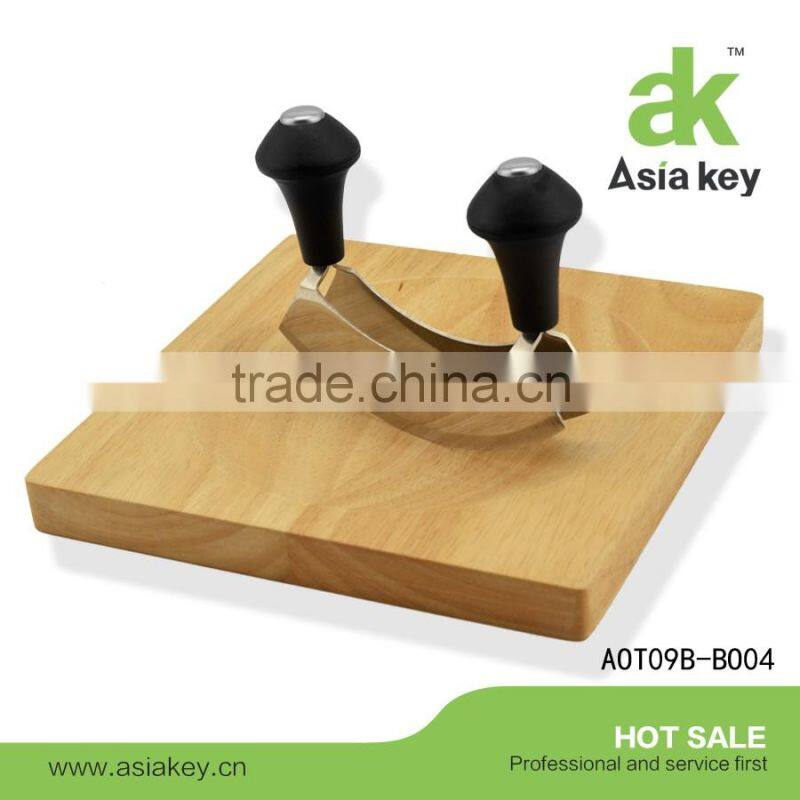 stainless steel doube blade mezzaluna chopper,vegetable chopper