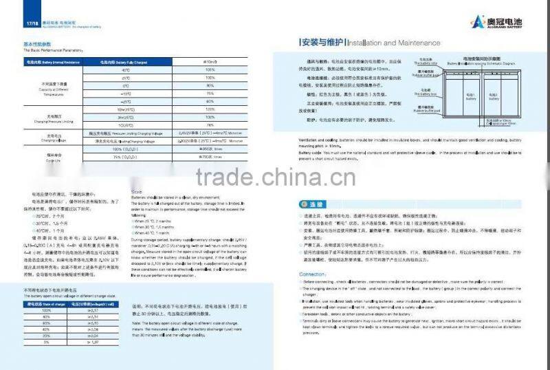 high qulity electric vehicle recharge battery 6EVF(J)135AH