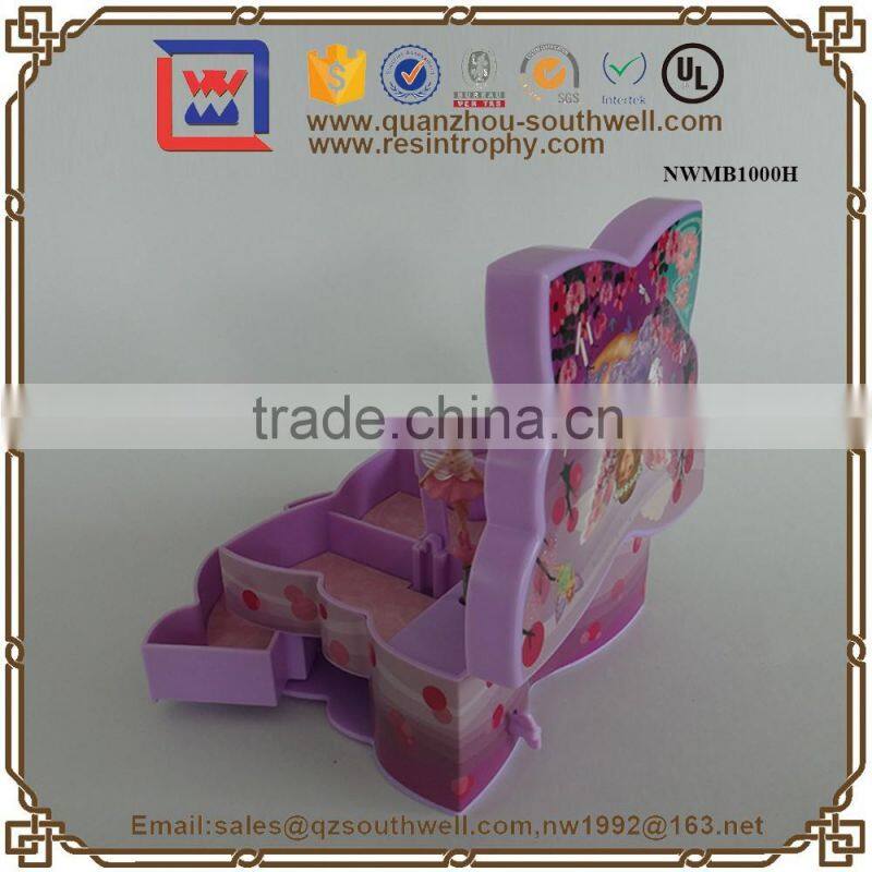 Fashion Plastic Jewelry Box With Drawer Toy Carousel Music Box