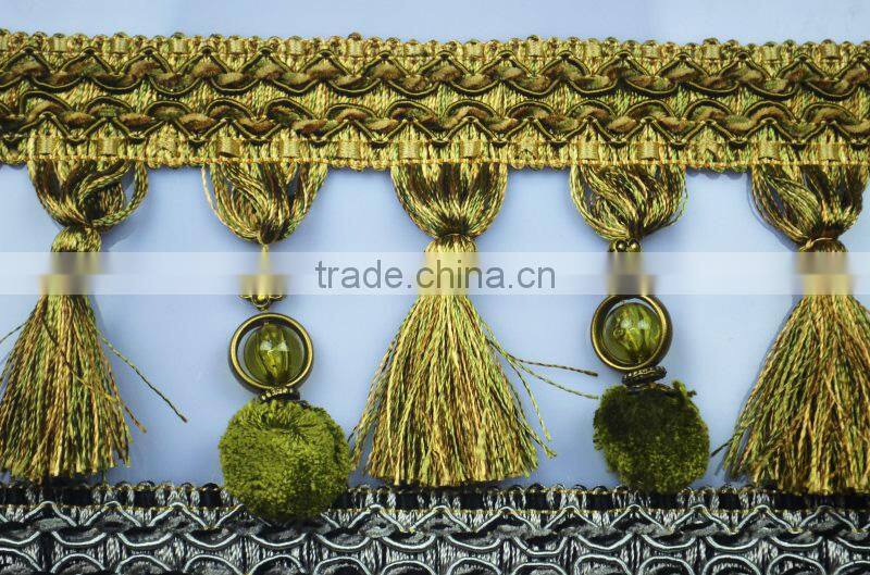 best sell fancy trimming beads tassel fringe curtain accessory,decorative tassels for curtains