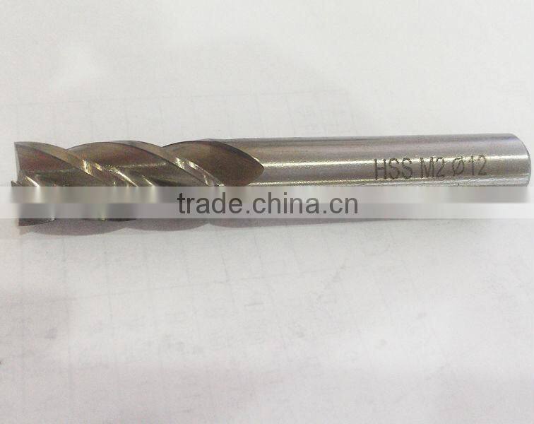 HSS M2 end mill high precision 3/4Flute milling cutters for aluminium alloy