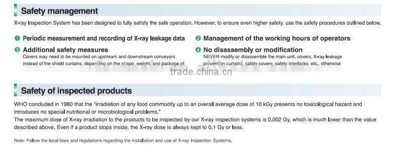 X-ray detector for food industry made in qingdao