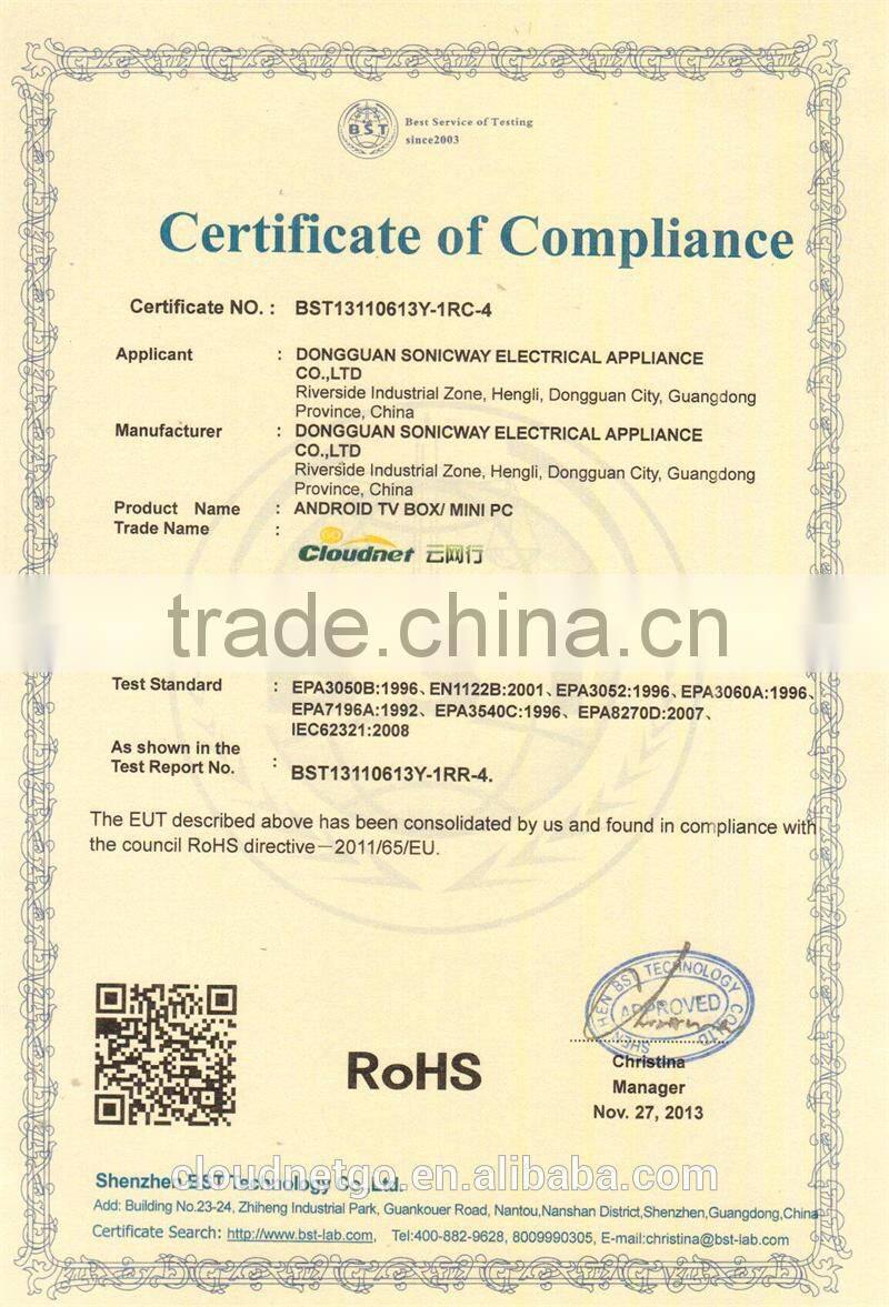 Cloudnegto RK3288 led tv stand tv table vb-t2 free iptv box 2gb ram 16 gb rom wtih XBMC set top box