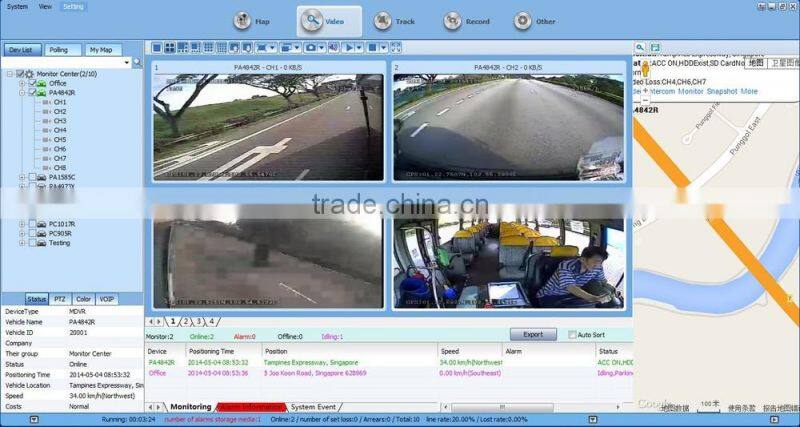 3G DVR with sim card 4CH mobile DVR with GPS tracker for bus/ truck / taxi vehicle DVR remote