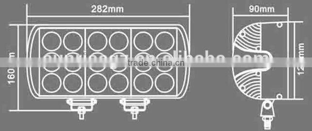3W each LED,54W Three Row Epistar LED Work Light Bar,LED Mining Bar,for ATV SUV JEEPOffroad Car(SR-TUE3-54A,54W)Spot/Fllod/Combo