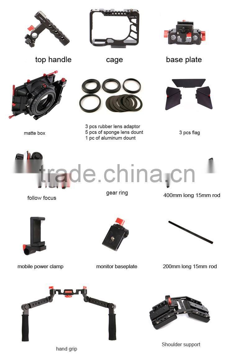 For Sony A7RII CAME-TV Camera Rig Mattebox Shoulder Support Kit