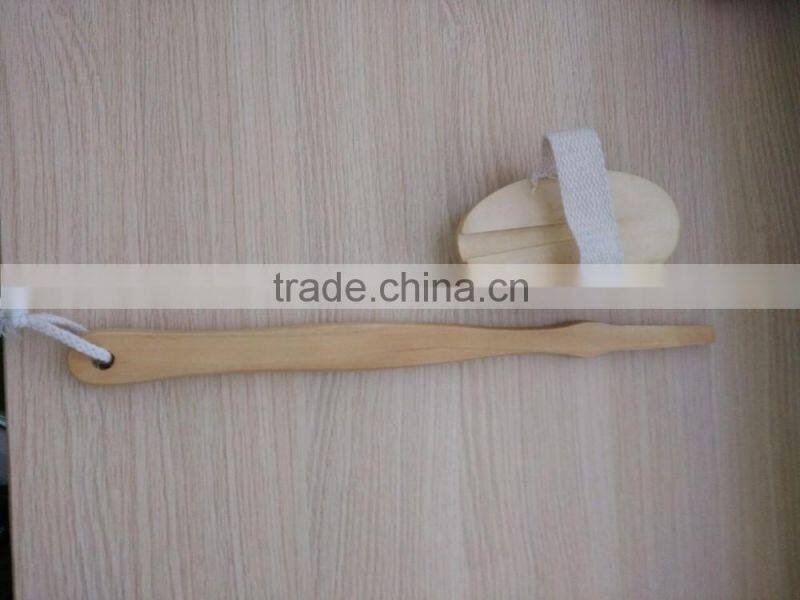 Wooden shower body brush with board bristle