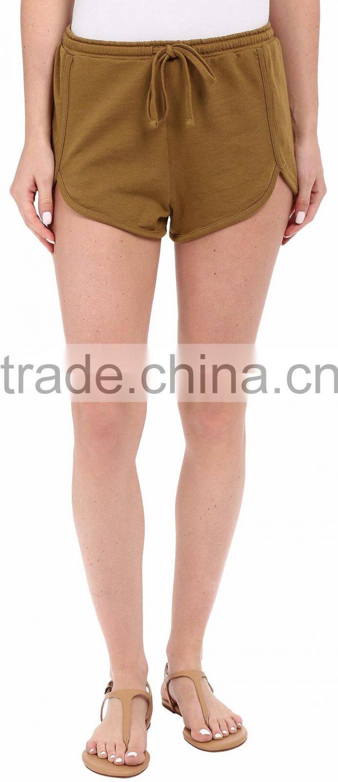Ramax Custom Women Sport Casual Fleece Shorts With Scalloped Hem