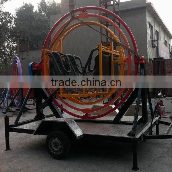 Amusement Park Rotation 3D Space Ring Rides Human Gyroscope