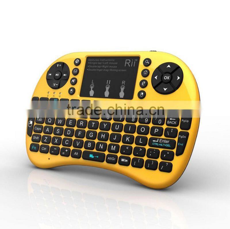 Rii I8 Backlit 2.4GHz Mini Wireless Keyboard Fly Air Mouse with Touchpad Handheld Gaming Keyboard for Tablet PC Android TV