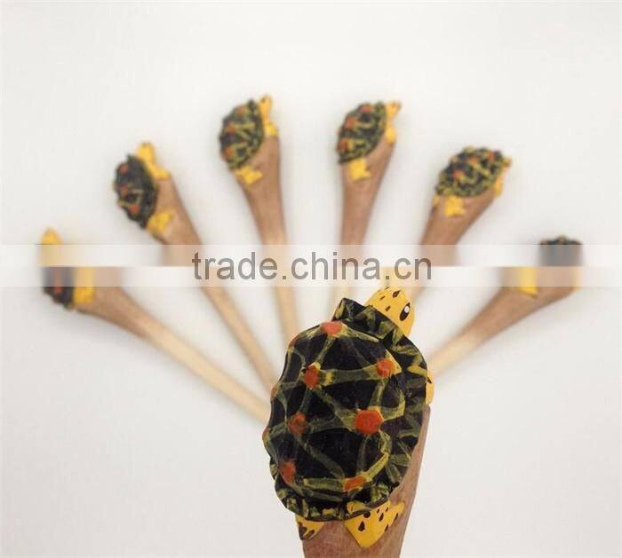 Top quality lifelike turtle design carved animal wooden pen