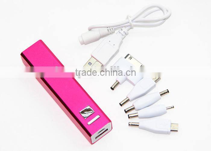 China 18650 charger in lipstick 18650 battery charger 2600mah mobile phone charger