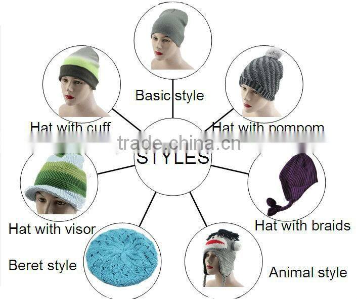 2014 White Women Knitted Hat in 100% Acrylic