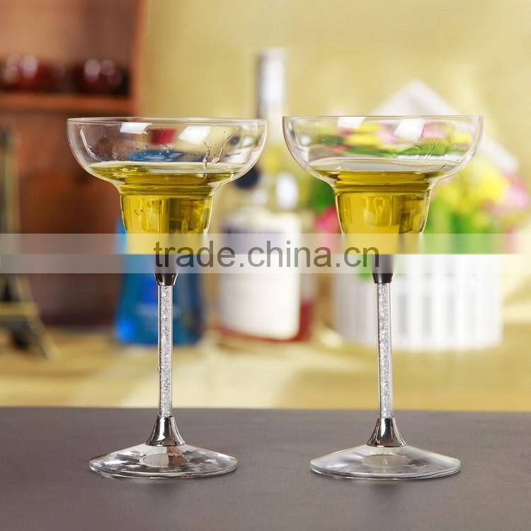 Stocked,Eco-Friendly Feature and Glass Drinkware Type Diamond Shaped Whisky Glass Gold Color Stem Using Wendding