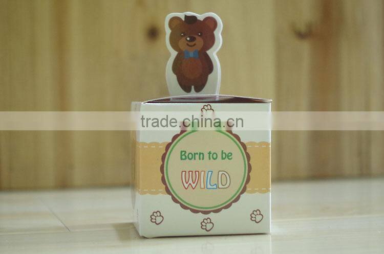 Lovely selva animals paper candy box for baby shower