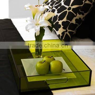 green serving factory acrylic trays wholesale with handle