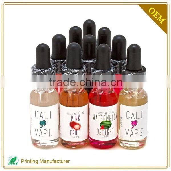 Competitive Price Private Pet E-liquid Bottle Lable Sticker