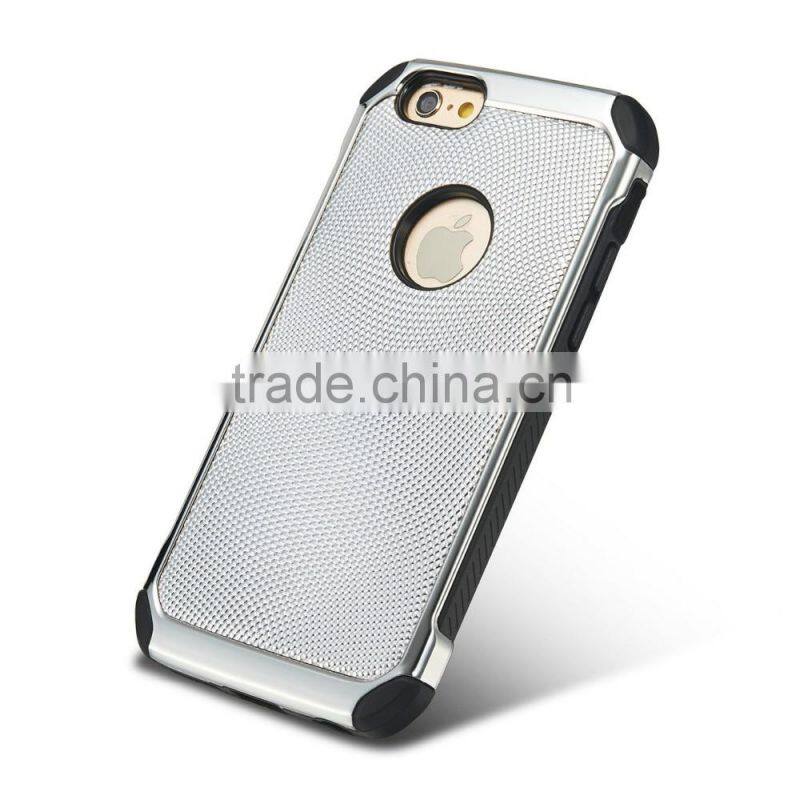 Electroplating Metal Cover Hybird TPU+PC Hard Case Shockproof Armor Back Case for iPhone 6 6s 6s Plus Samsung s7 s7edge