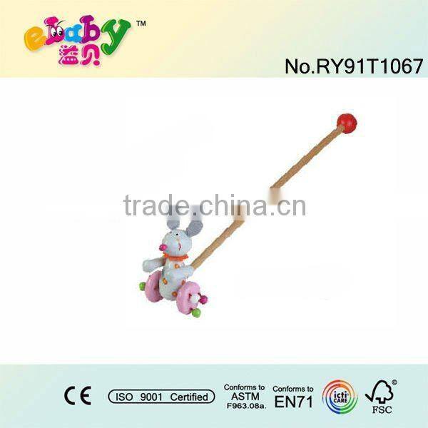 wooden duck push along toy