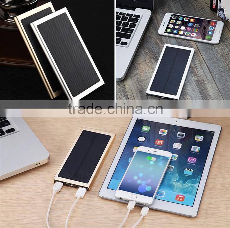 Real 10000mah high efficiency charger solar power bank for cellphone