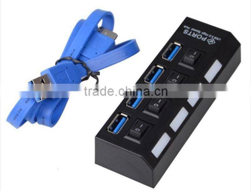High speed USB3.0 HUB 4Ports 5Gbps Splitter Power Adapter