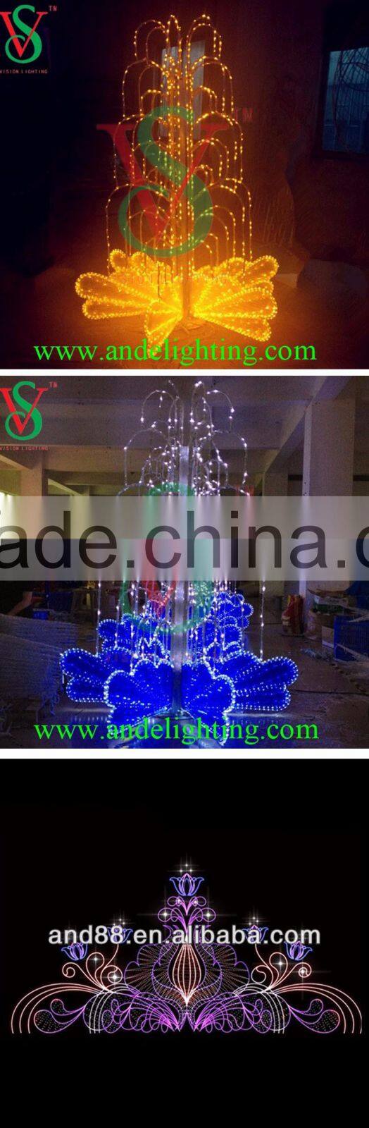 220V Customized 3D fountain Christmas led sculpture motif light
