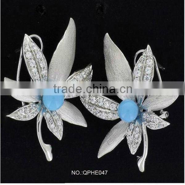 animal style popular design 925 sterling silver with cz earring QHBE041